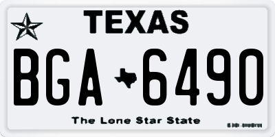 TX license plate BGA6490