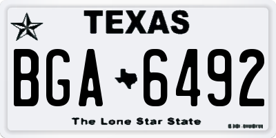 TX license plate BGA6492