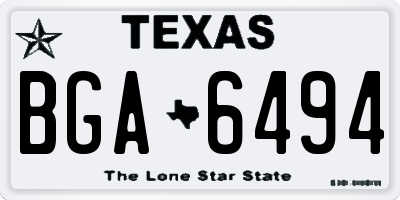 TX license plate BGA6494