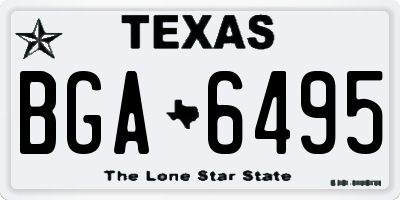TX license plate BGA6495