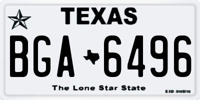 TX license plate BGA6496