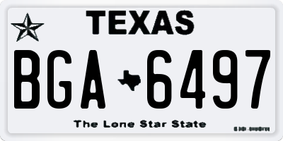 TX license plate BGA6497