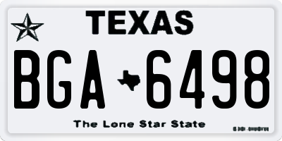 TX license plate BGA6498
