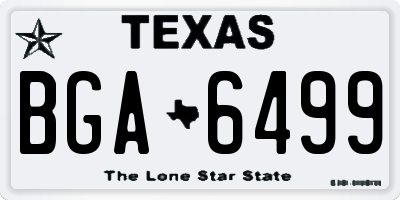 TX license plate BGA6499