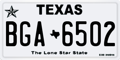 TX license plate BGA6502