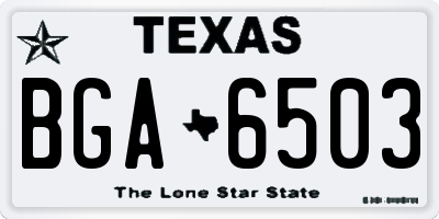 TX license plate BGA6503
