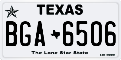TX license plate BGA6506