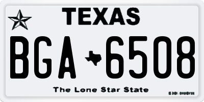 TX license plate BGA6508