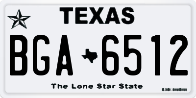 TX license plate BGA6512