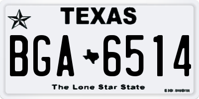 TX license plate BGA6514