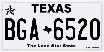 TX license plate BGA6520