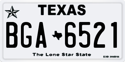 TX license plate BGA6521