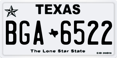 TX license plate BGA6522