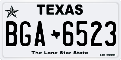 TX license plate BGA6523