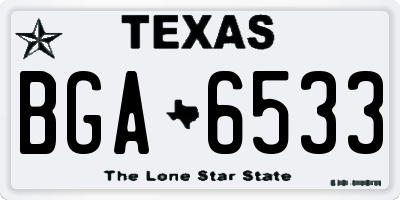 TX license plate BGA6533