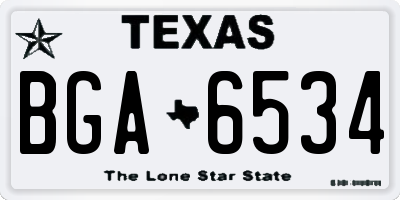 TX license plate BGA6534