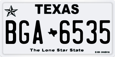 TX license plate BGA6535