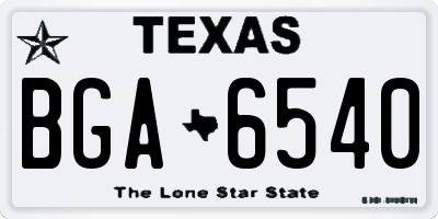 TX license plate BGA6540