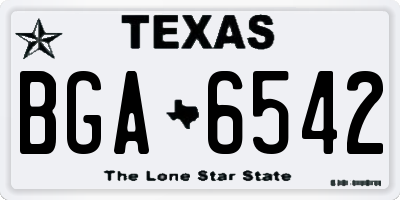 TX license plate BGA6542