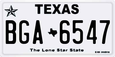 TX license plate BGA6547