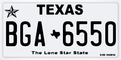 TX license plate BGA6550