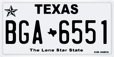 TX license plate BGA6551