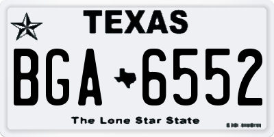 TX license plate BGA6552