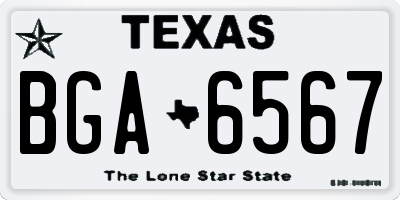 TX license plate BGA6567