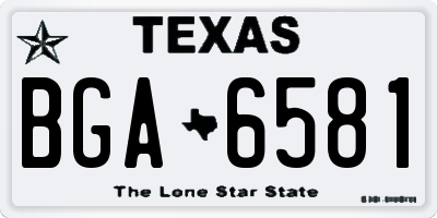 TX license plate BGA6581