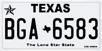 TX license plate BGA6583