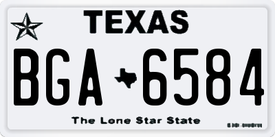 TX license plate BGA6584