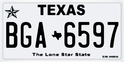 TX license plate BGA6597