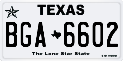 TX license plate BGA6602
