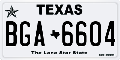 TX license plate BGA6604