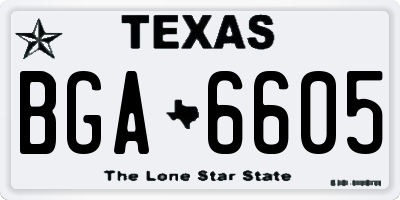TX license plate BGA6605