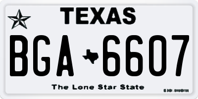 TX license plate BGA6607