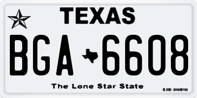 TX license plate BGA6608
