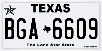 TX license plate BGA6609