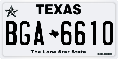 TX license plate BGA6610