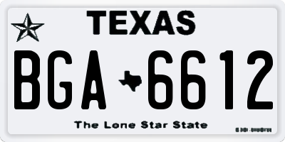 TX license plate BGA6612