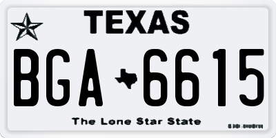 TX license plate BGA6615