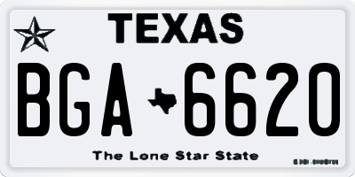 TX license plate BGA6620