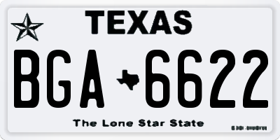 TX license plate BGA6622