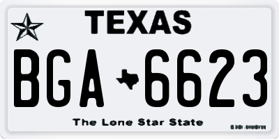TX license plate BGA6623
