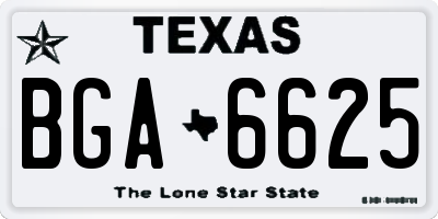 TX license plate BGA6625
