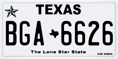 TX license plate BGA6626