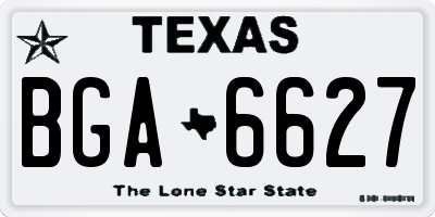 TX license plate BGA6627
