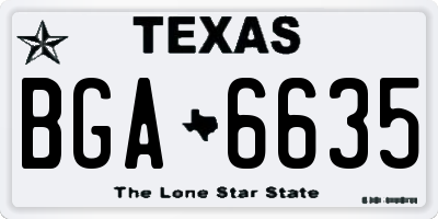 TX license plate BGA6635