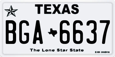 TX license plate BGA6637