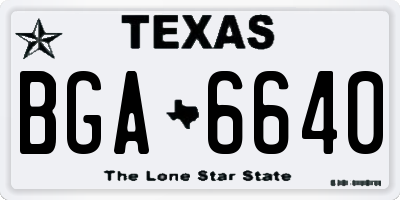 TX license plate BGA6640